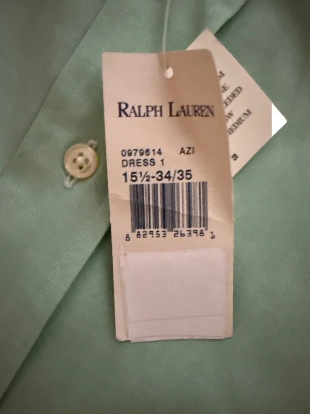 Polo Ralph Lauren men's Classic Fit Shirt long-sleeve Size 15 1/2 - 34/35, New